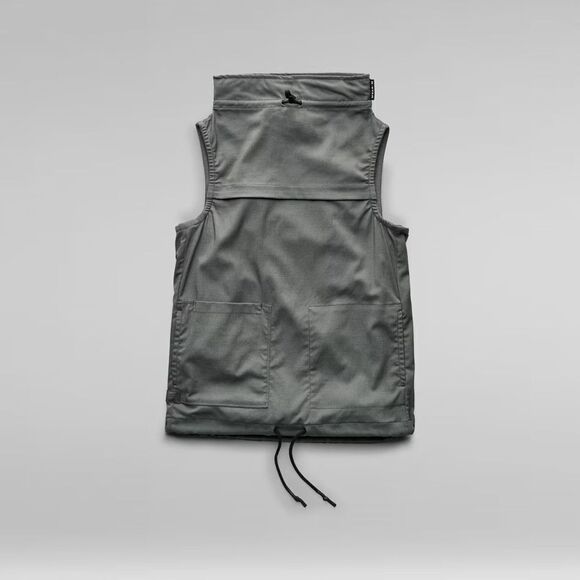 G Star Mock Neck Top Sleeveless Shirt Graphite Women's Size Medium NWT - Picture 3 of 7